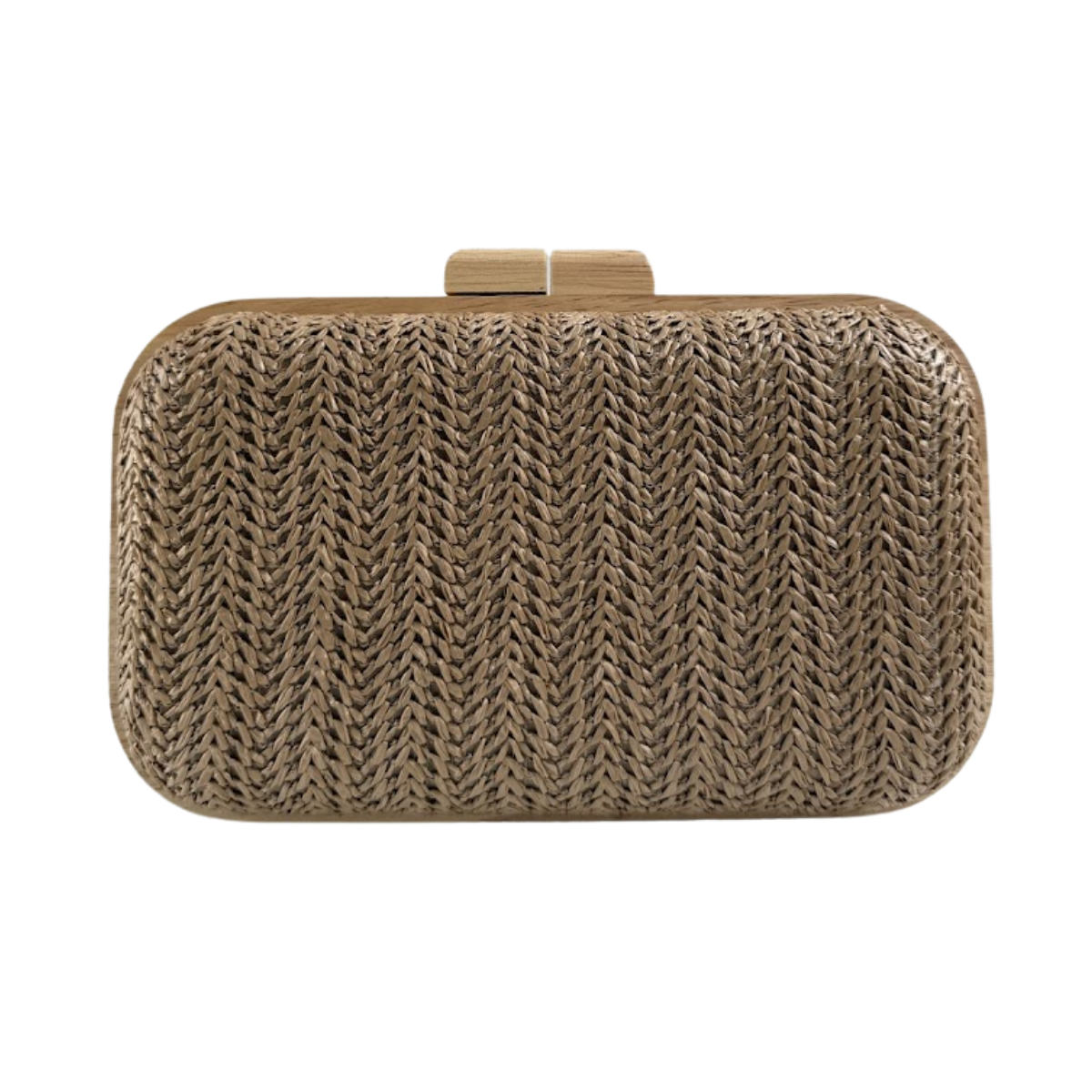 Bolsa de Festa Clutch Madeira e Palha Escuro