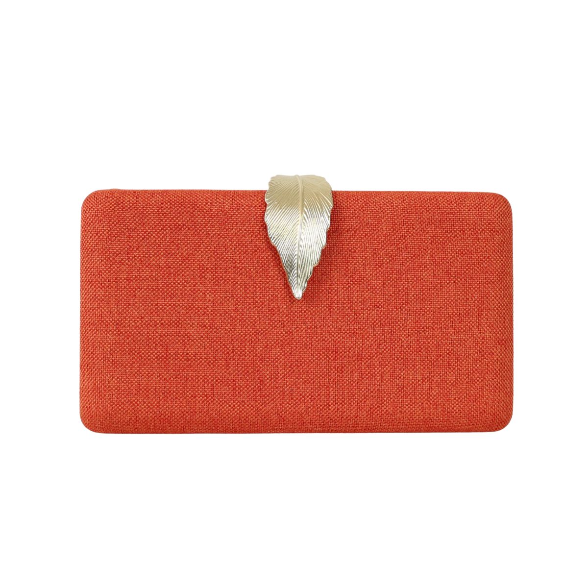 Bolsa Clutch Festa Fecho de Folha Laranja