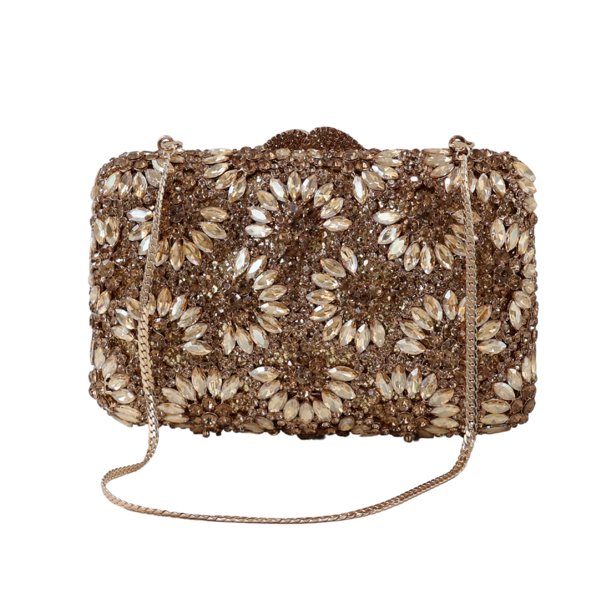 Bolsa Festa Clutch Pedraria Strass Dourada