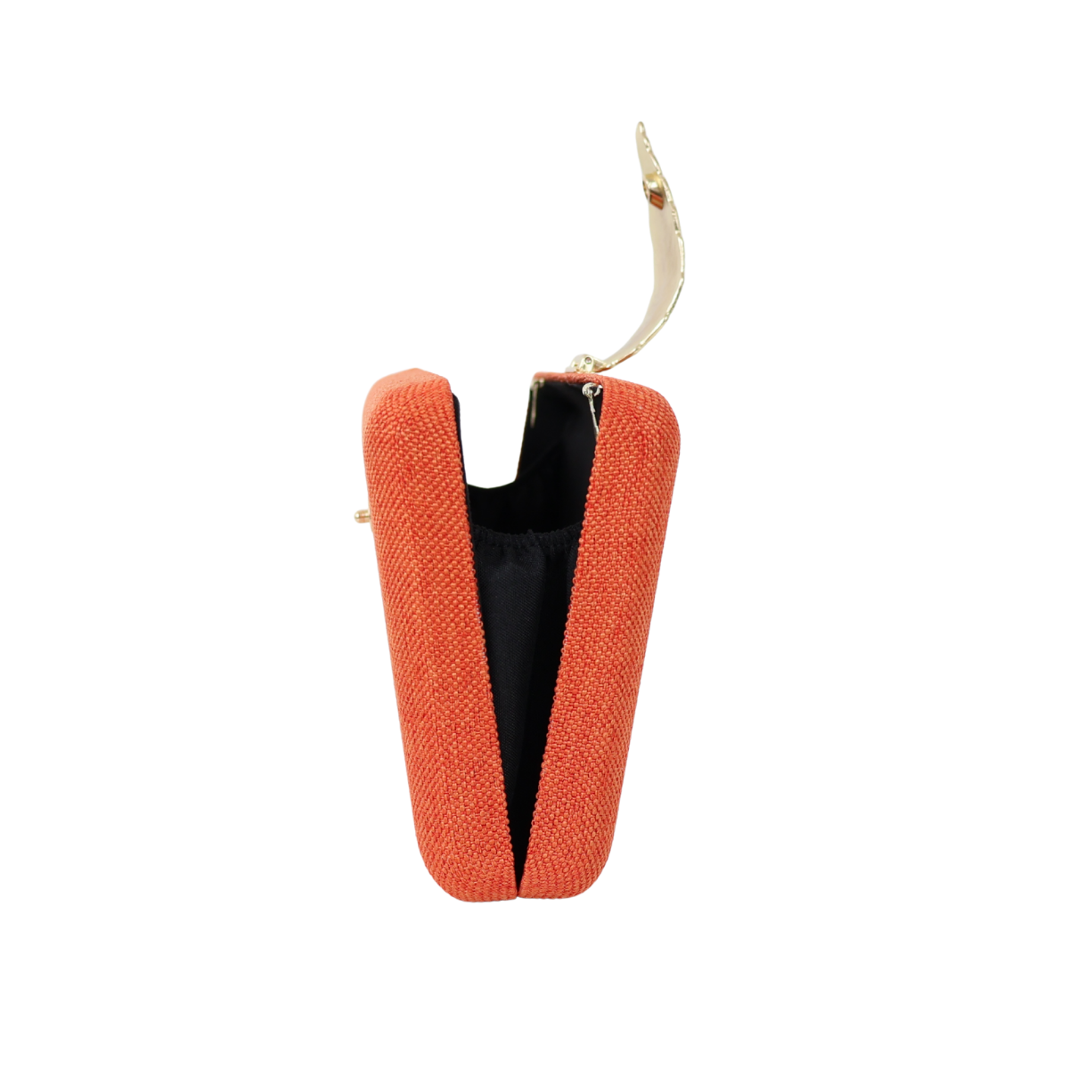 Bolsa Clutch Festa Fecho de Folha Laranja
