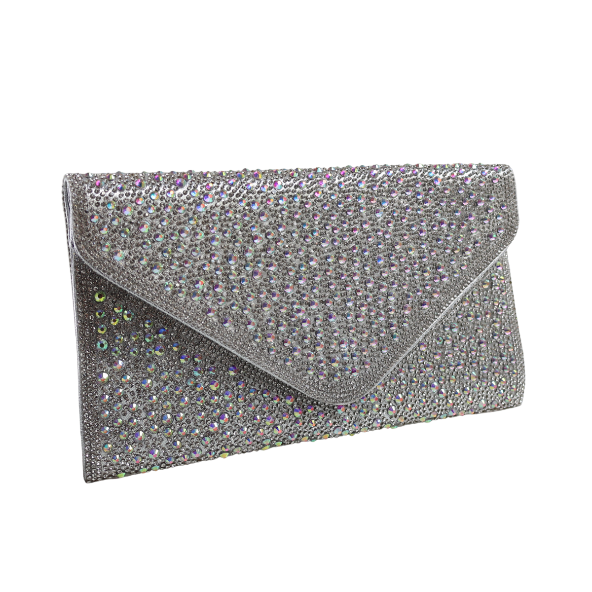 Bolsa Carteira de Festa Clutch Strass Prata Furtacor