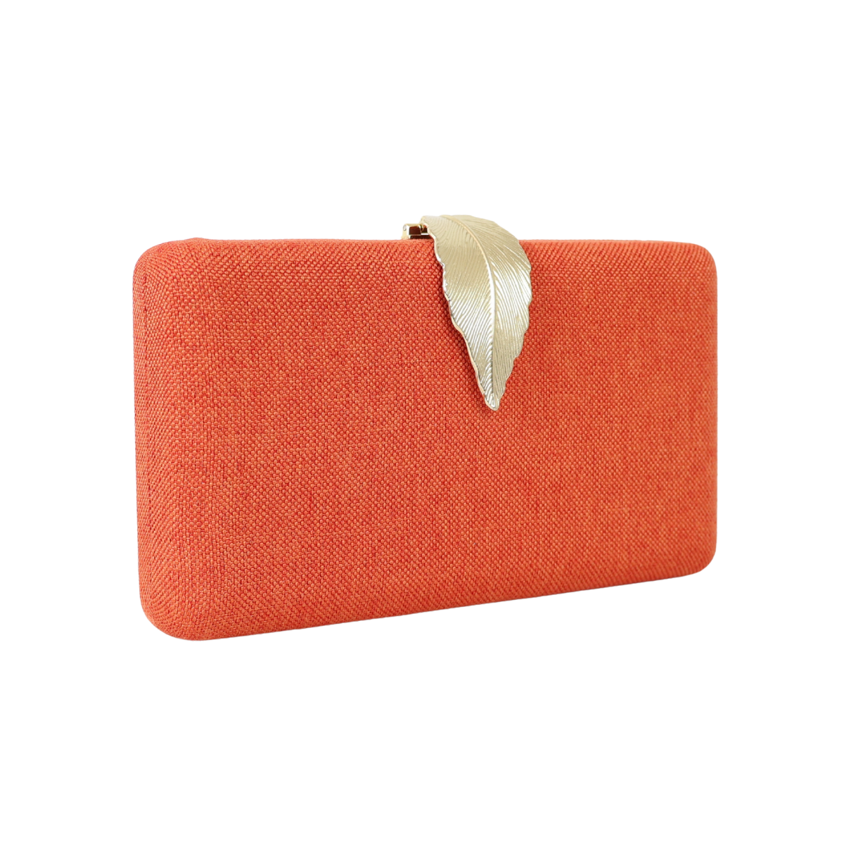 Bolsa Clutch Festa Fecho de Folha Laranja