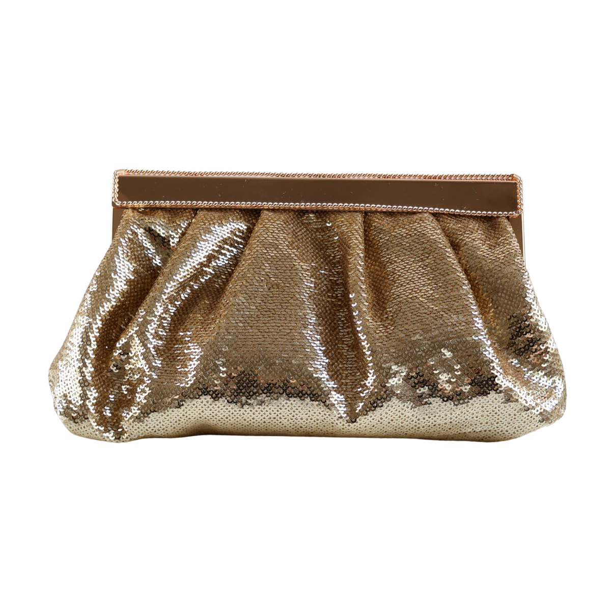 Bolsa Pouch Festa Clutch Lantejoula Dourada