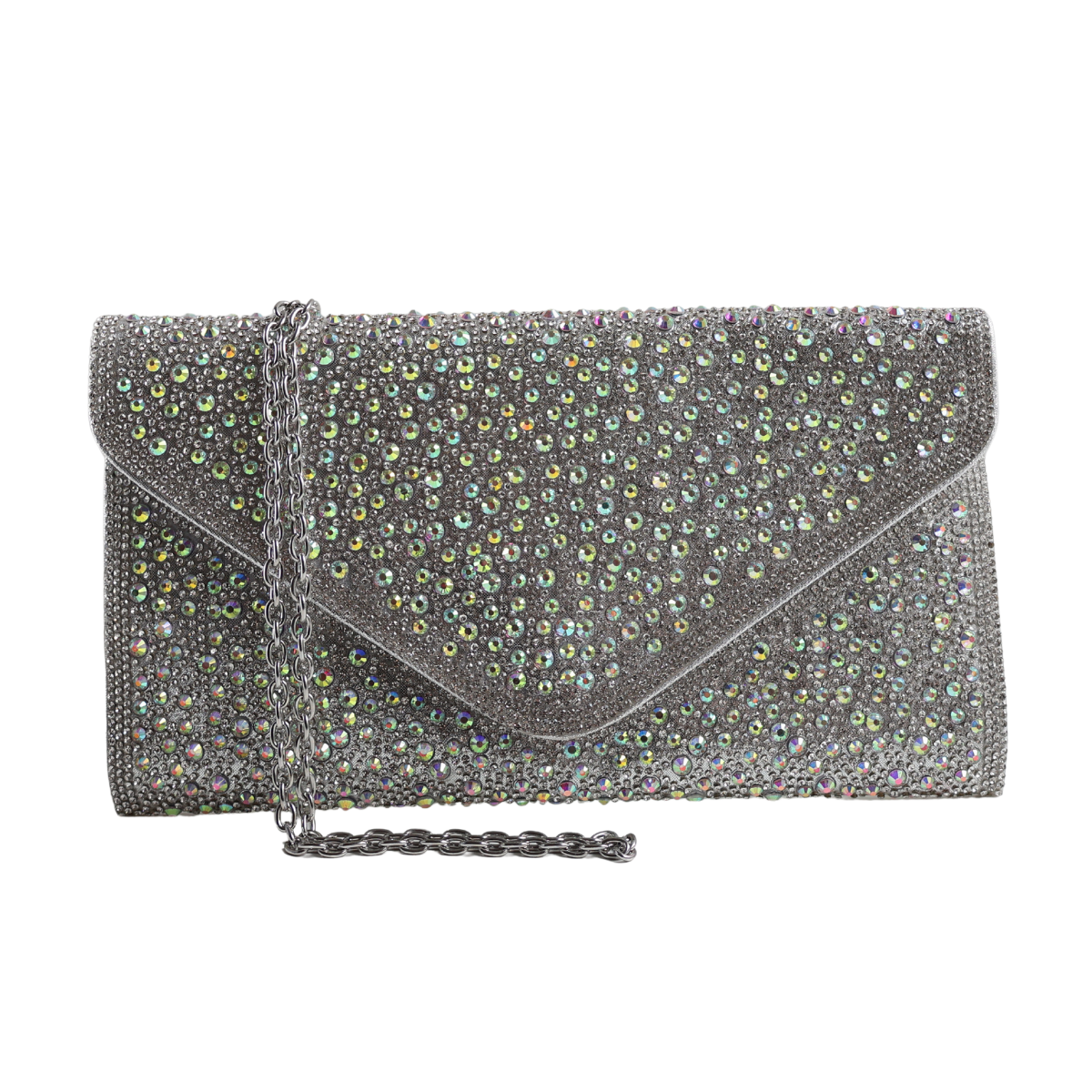 Bolsa Carteira de Festa Clutch Strass Prata Furtacor
