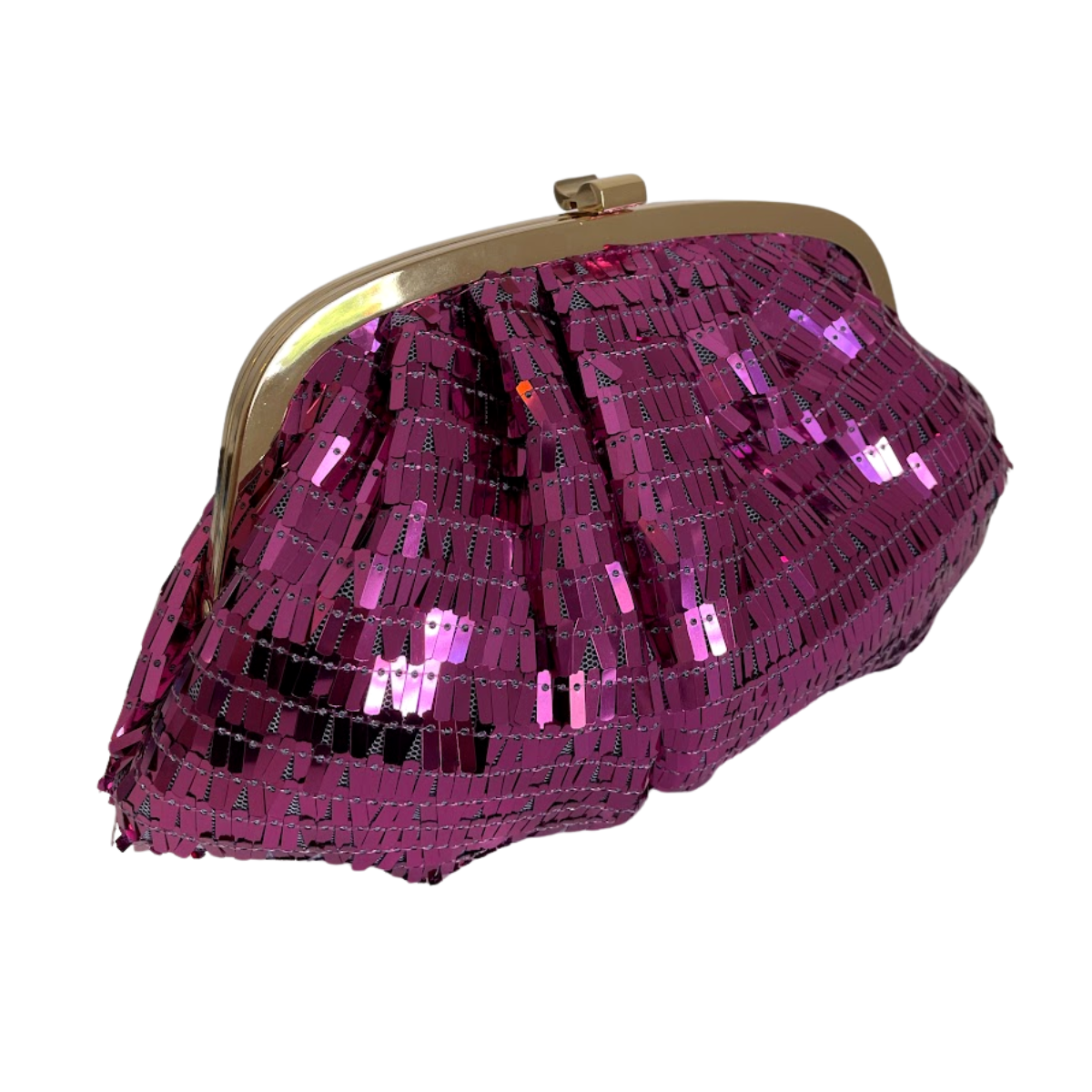 Bolsa de Festa Clutch Lantejoula Brilhante Rosa