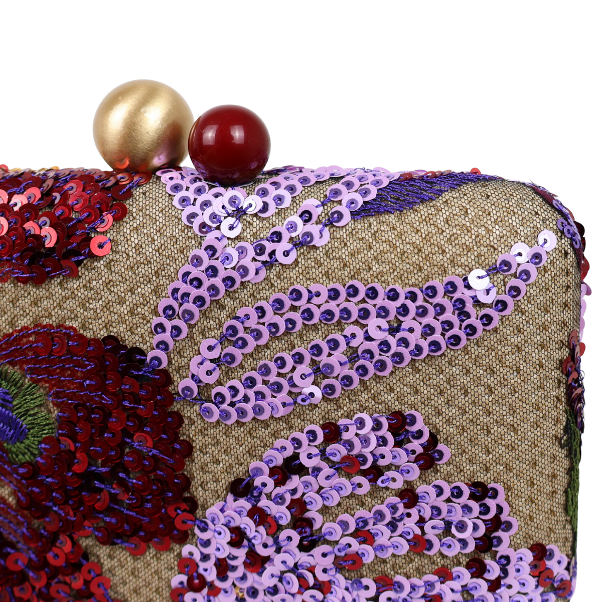Bolsa Clutch Festa Bordada Flores Roxa