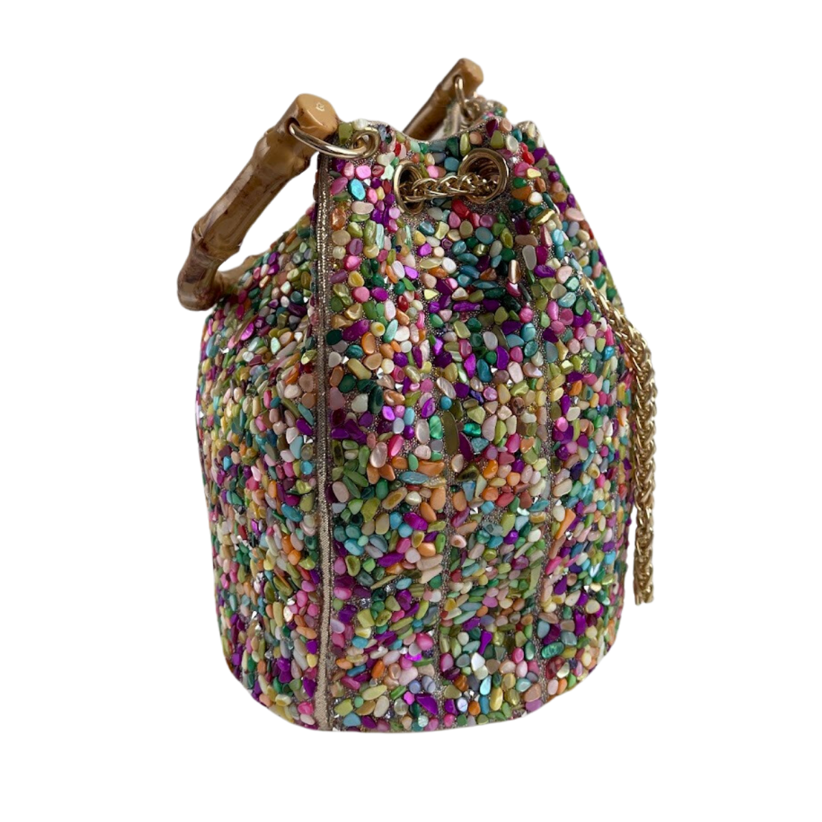 Bolsa Festa Clutch Pouch Pedraria Colorida