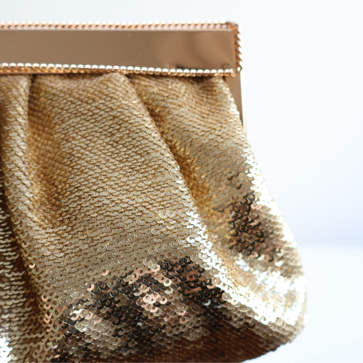 Bolsa Pouch Festa Clutch Lantejoula Dourada