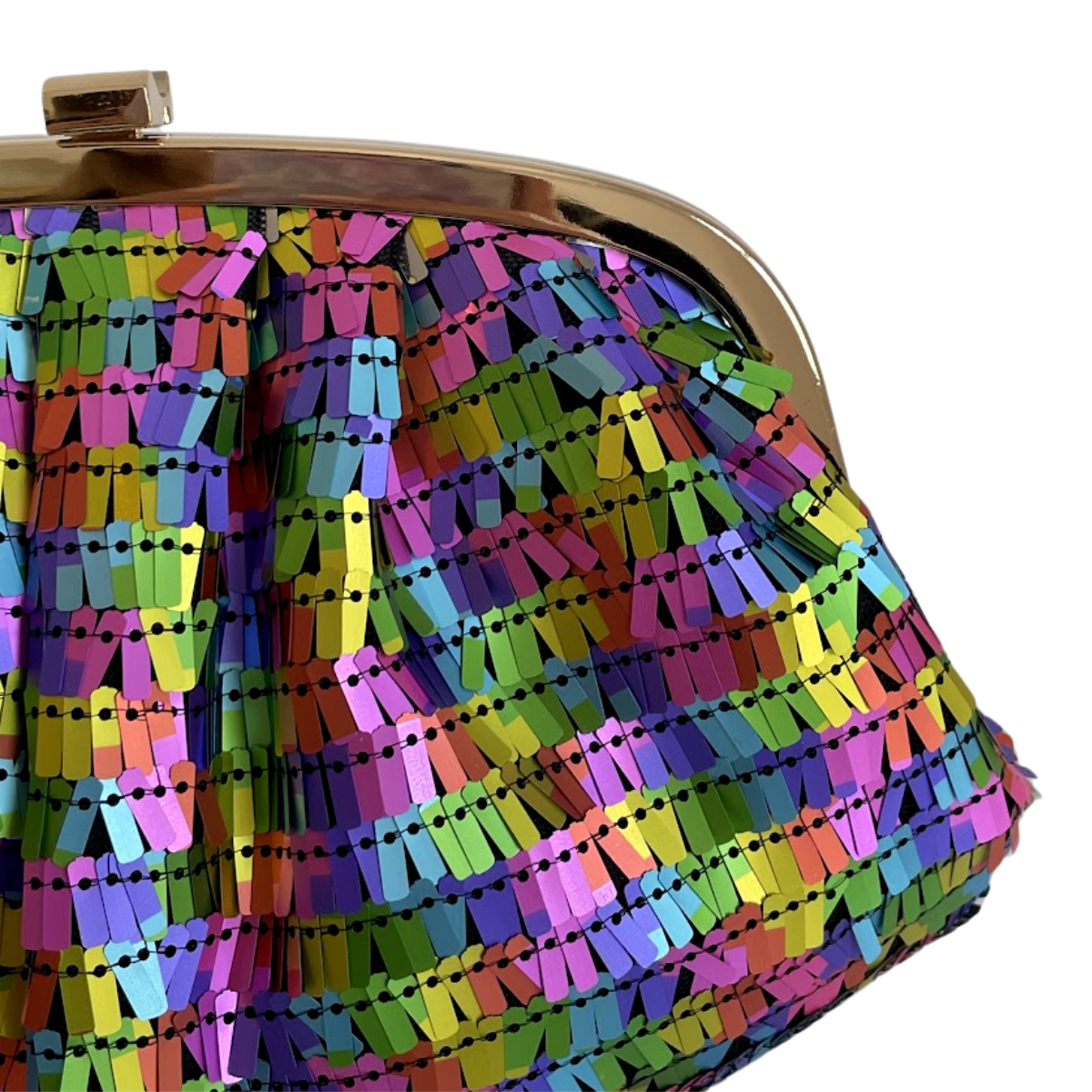 Bolsa de Festa Clutch Lantejoula Brilhante Colorida