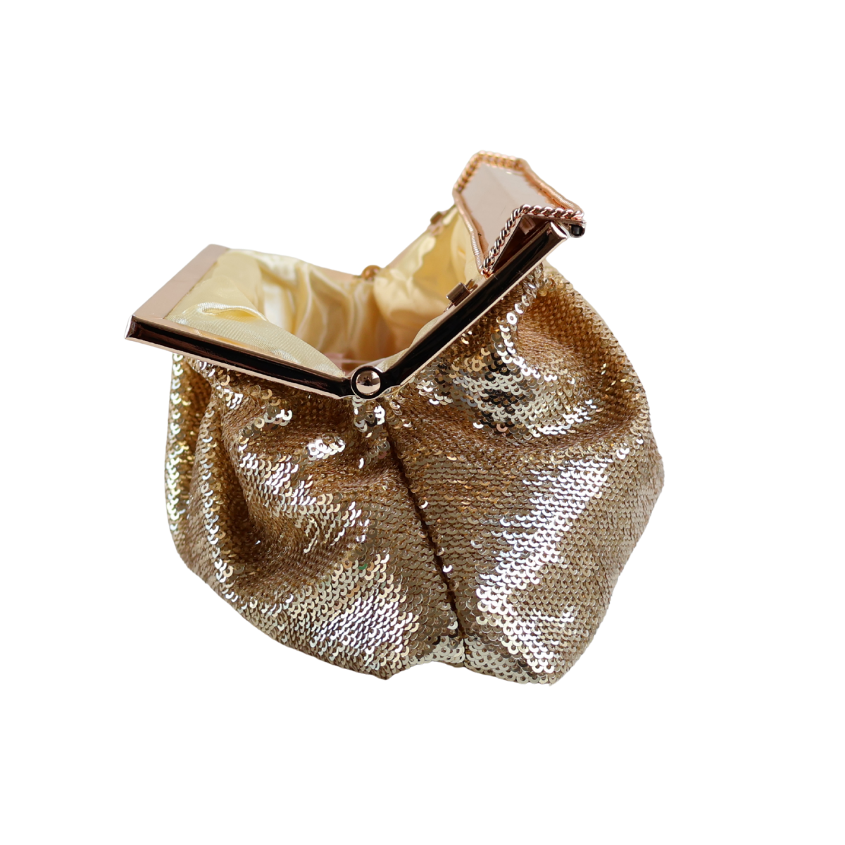 Bolsa Pouch Festa Clutch Lantejoula Dourada