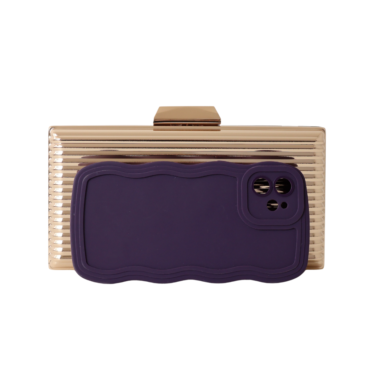 Bolsa de Festa Clutch Dourada Metalizada