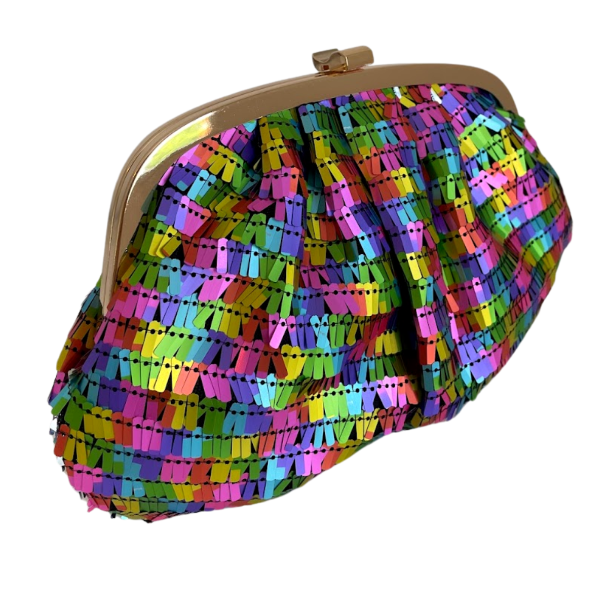 Bolsa de Festa Clutch Lantejoula Brilhante Colorida