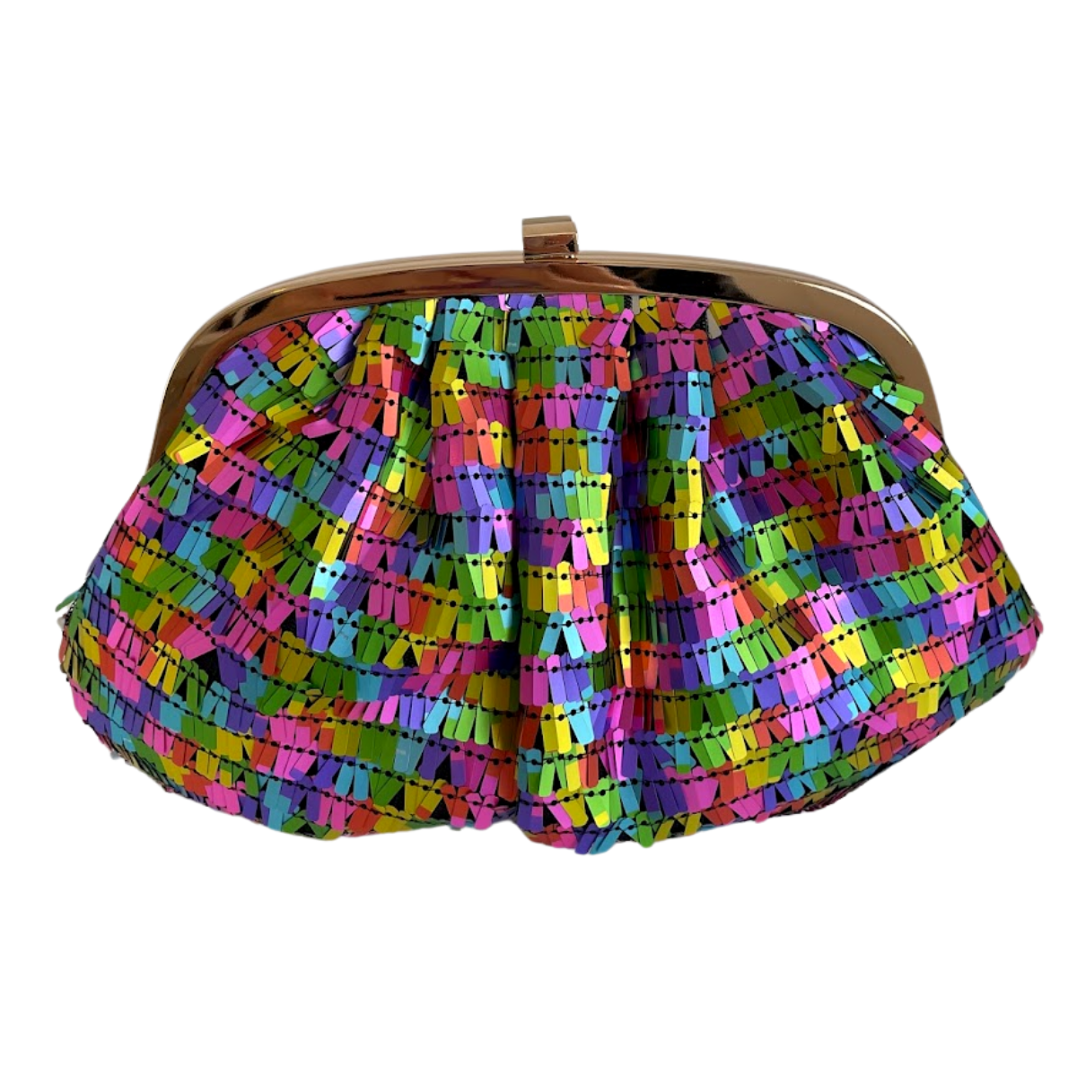 Bolsa de Festa Clutch Lantejoula Brilhante Colorida