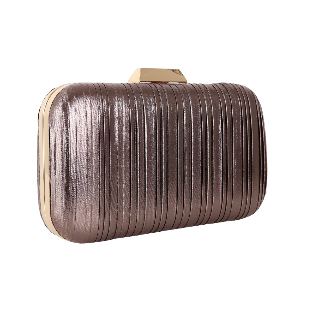 Bolsa de Festa Clutch Bronze Marrom Escuro