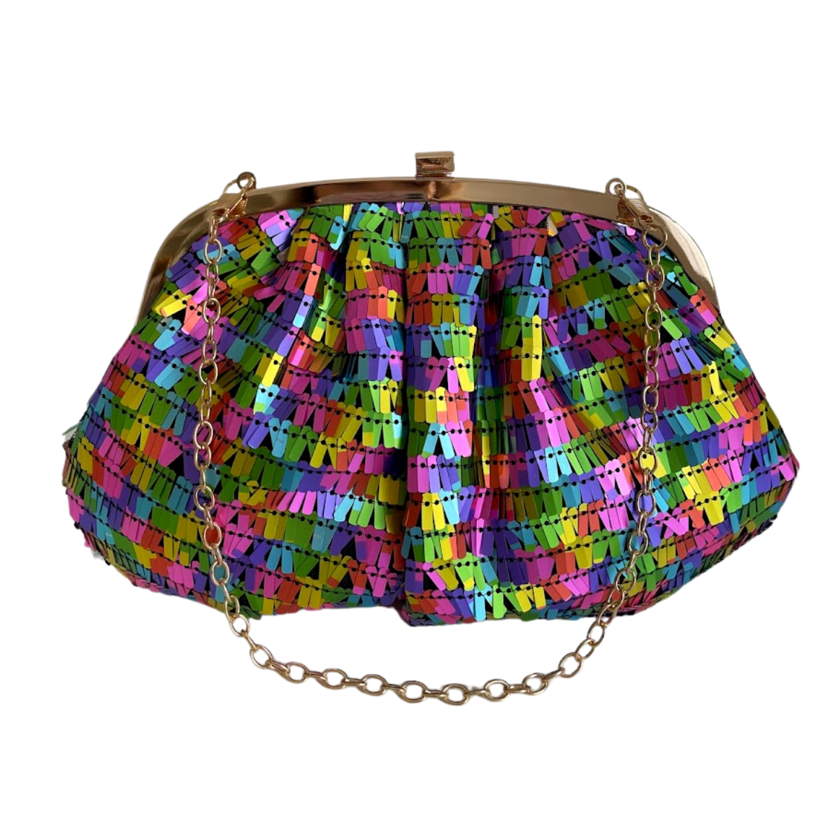 Bolsa de Festa Clutch Lantejoula Brilhante Colorida