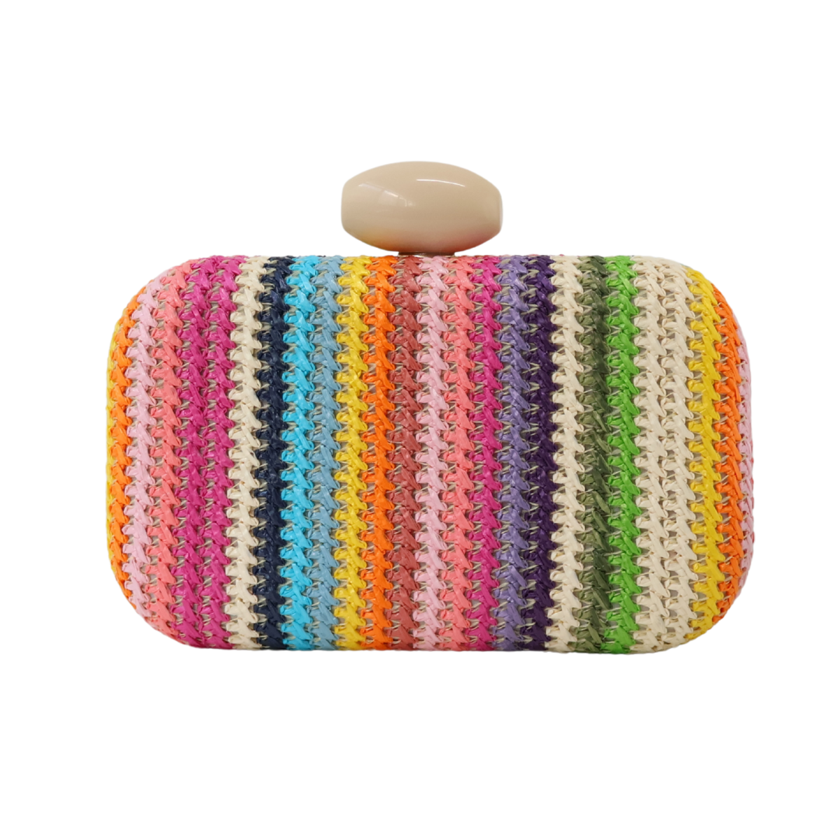 Bolsa de Festa Clutch Palha Colorida
