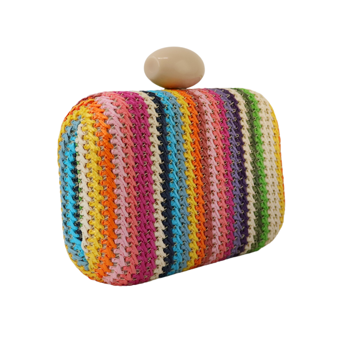 Bolsa de Festa Clutch Palha Colorida