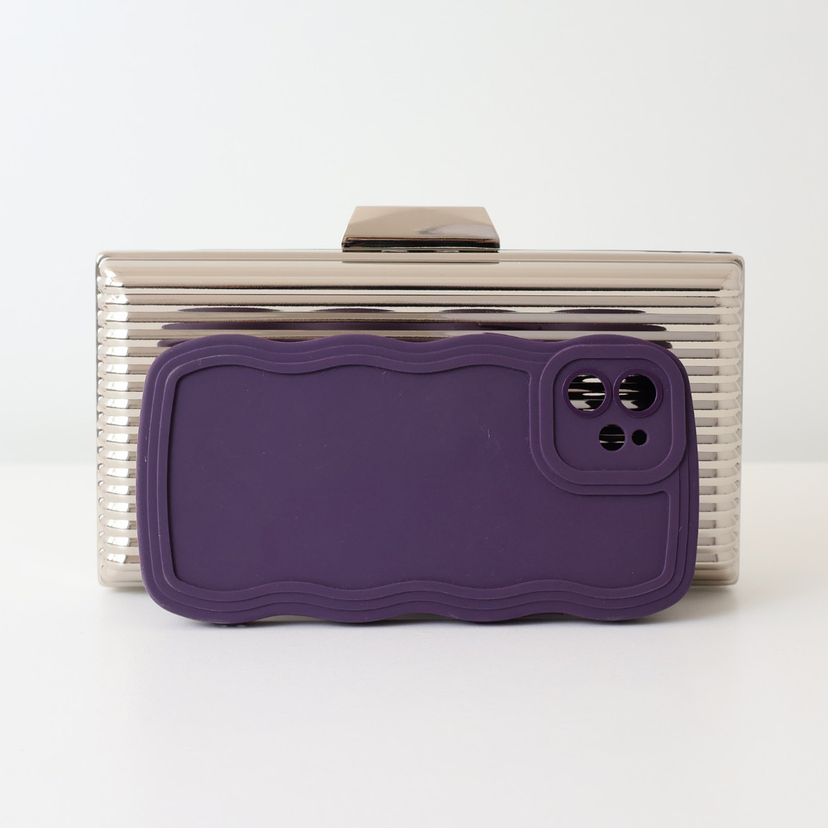 Bolsa de Festa Clutch Metalizada Prata