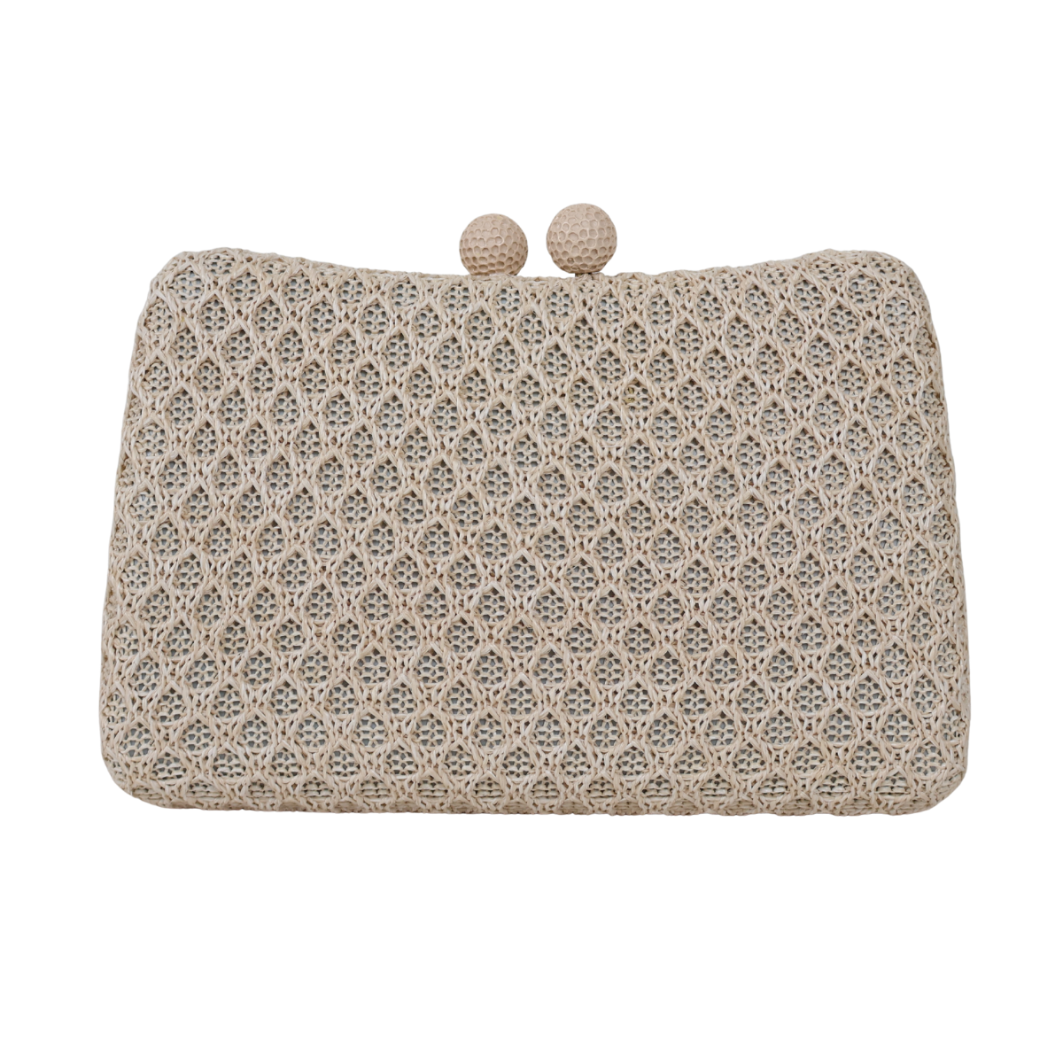 Bolsa de Festa Clutch Palha Off White