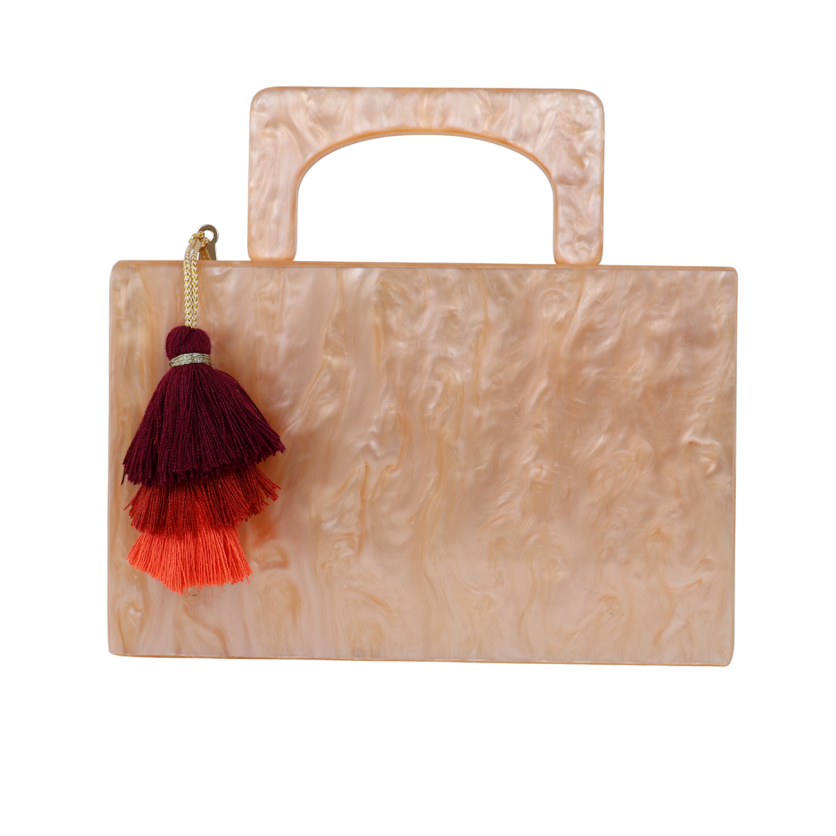 Bolsa de Mão Festa Clutch Acrílico Bege