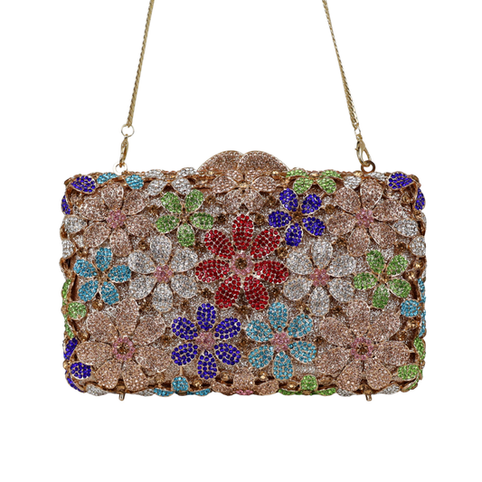 Bolsa Festa Clutch Pedraria Strass Colorida