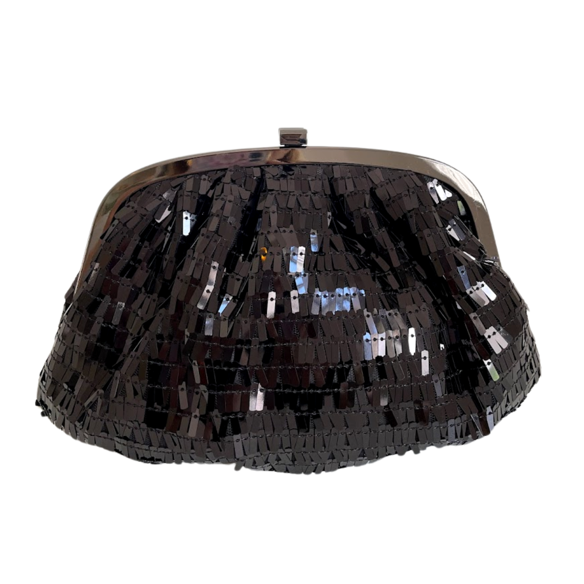 Bolsa de Festa Clutch Lantejoula Brilhante Preta