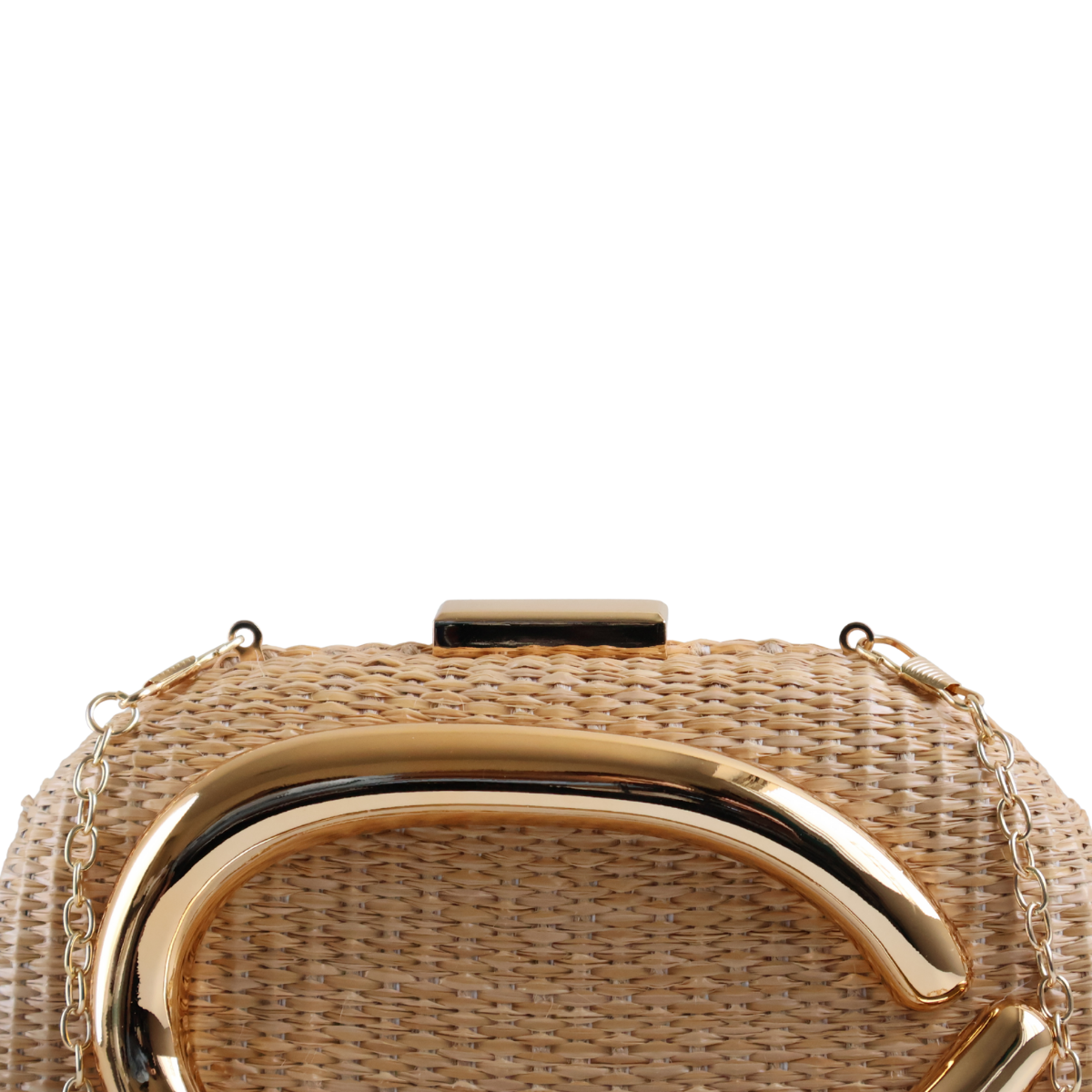 Bolsa de Festa Clutch Palha Bege