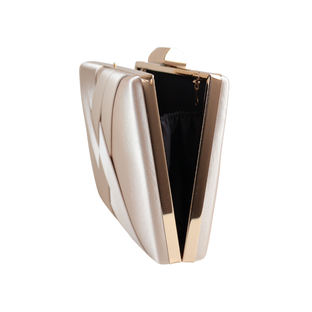 Bolsa de Festa Clutch Cetim Bege