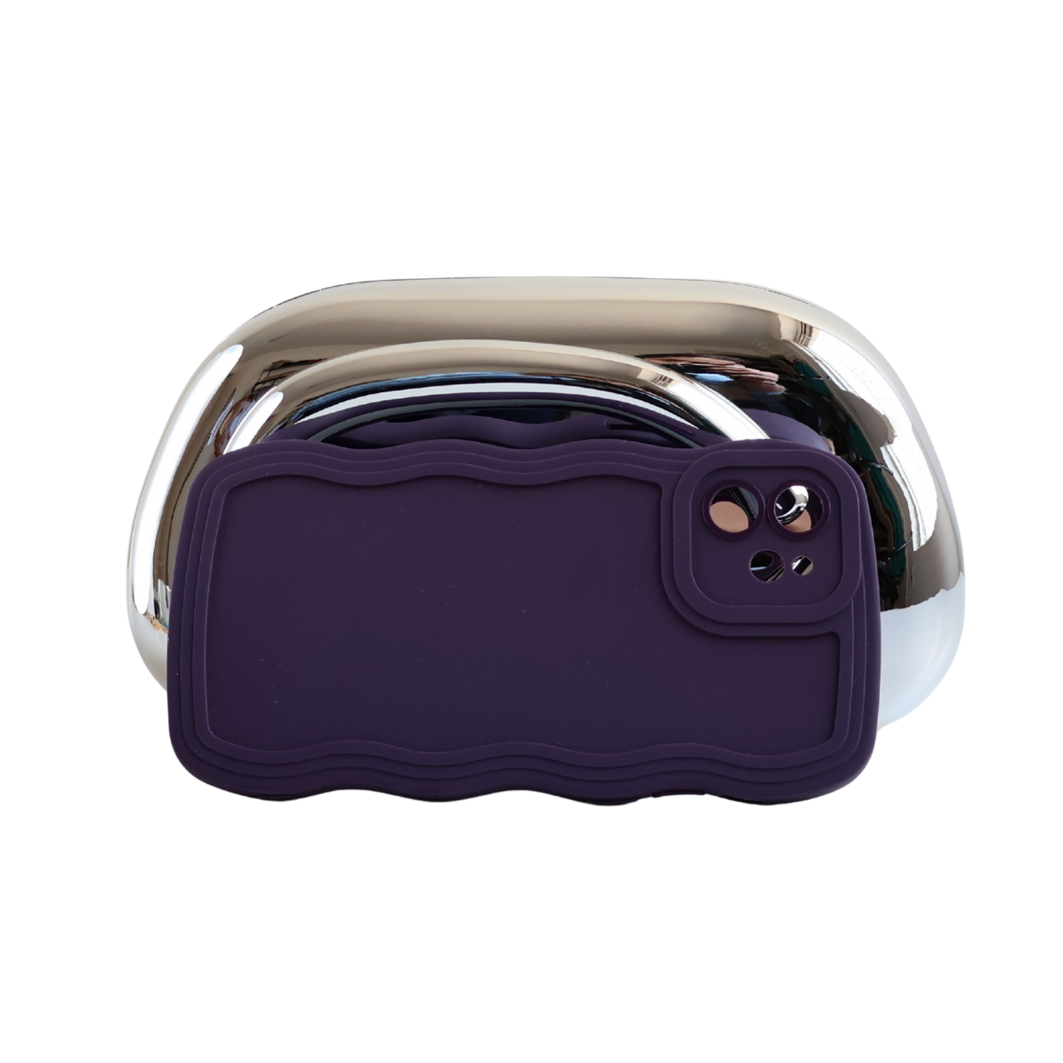 Bolsa de Festa Clutch Metalizada Prata