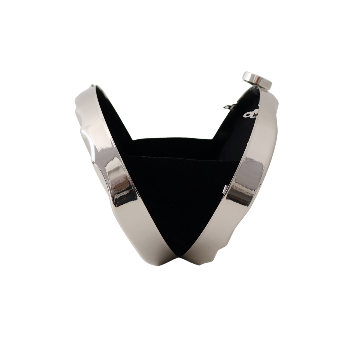 Bolsa de Festa Clutch Metalizada Oval Prata