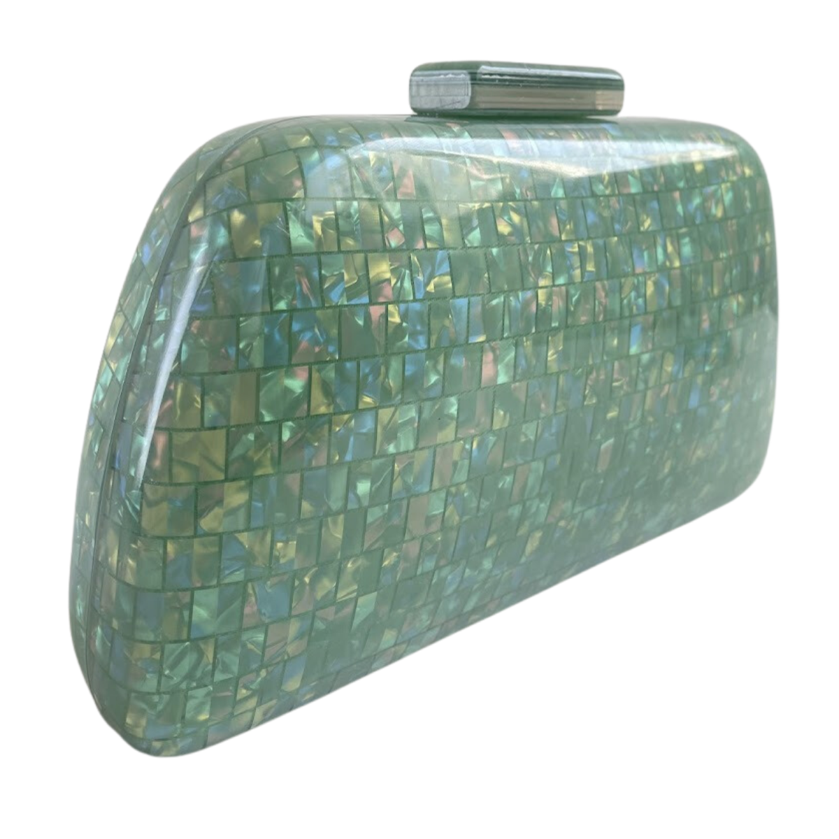 Bolsa de Festa Clutch Acrílico Perolada Verde