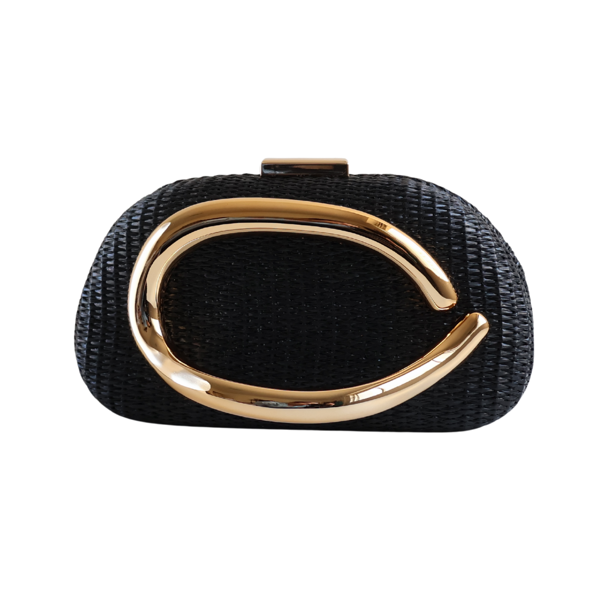 Bolsa de Festa Clutch Palha Preta