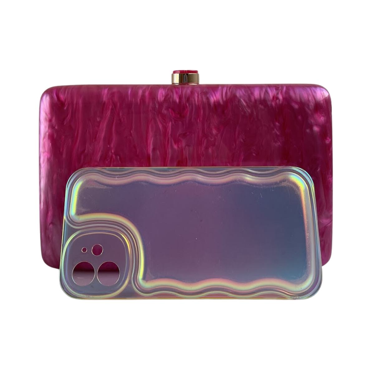 Bolsa Clutch Festa Acrílico Fúcsia
