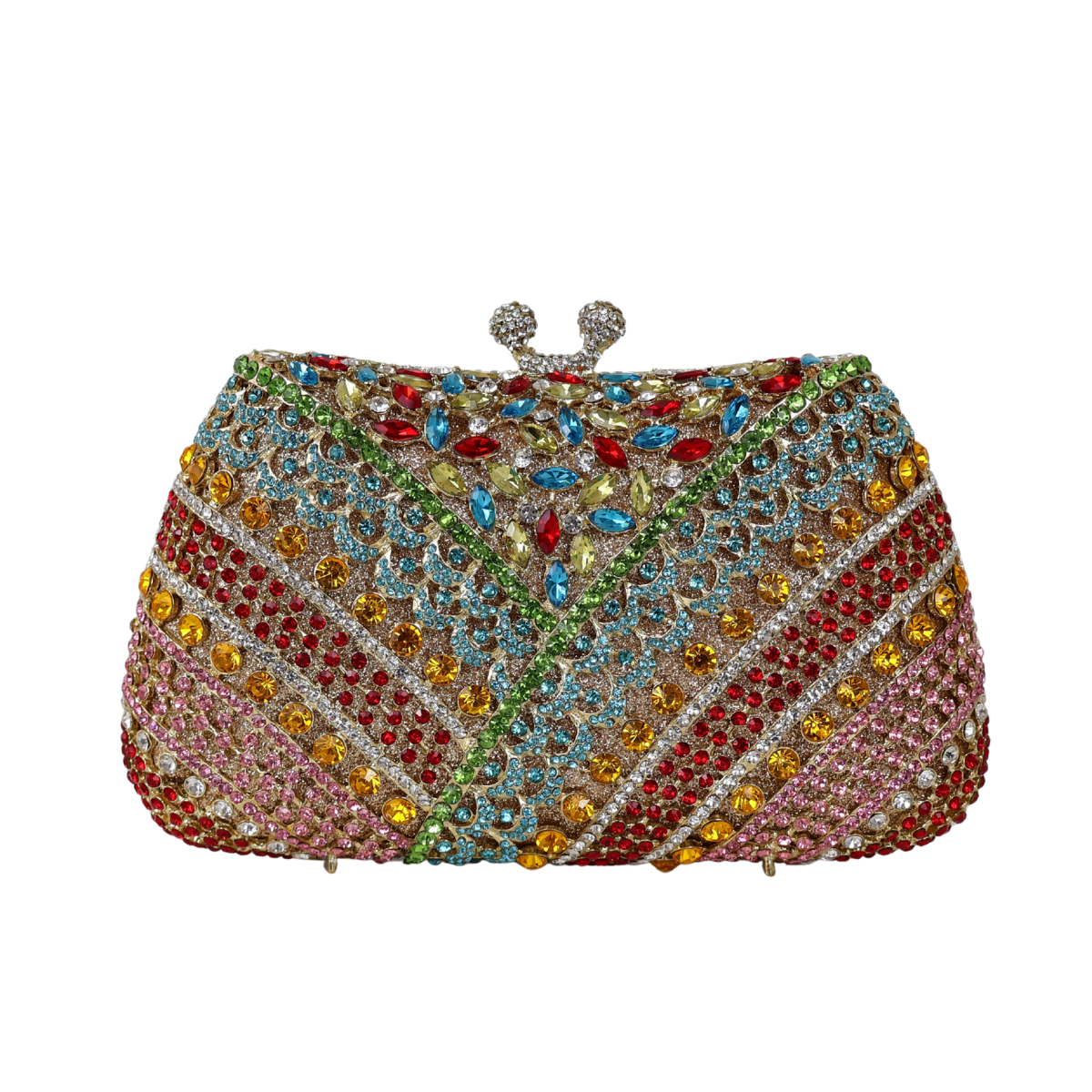 Bolsa Festa Clutch Pedraria Strass Colorida