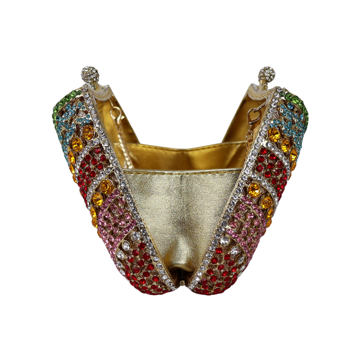 Bolsa Festa Clutch Pedraria Strass Colorida