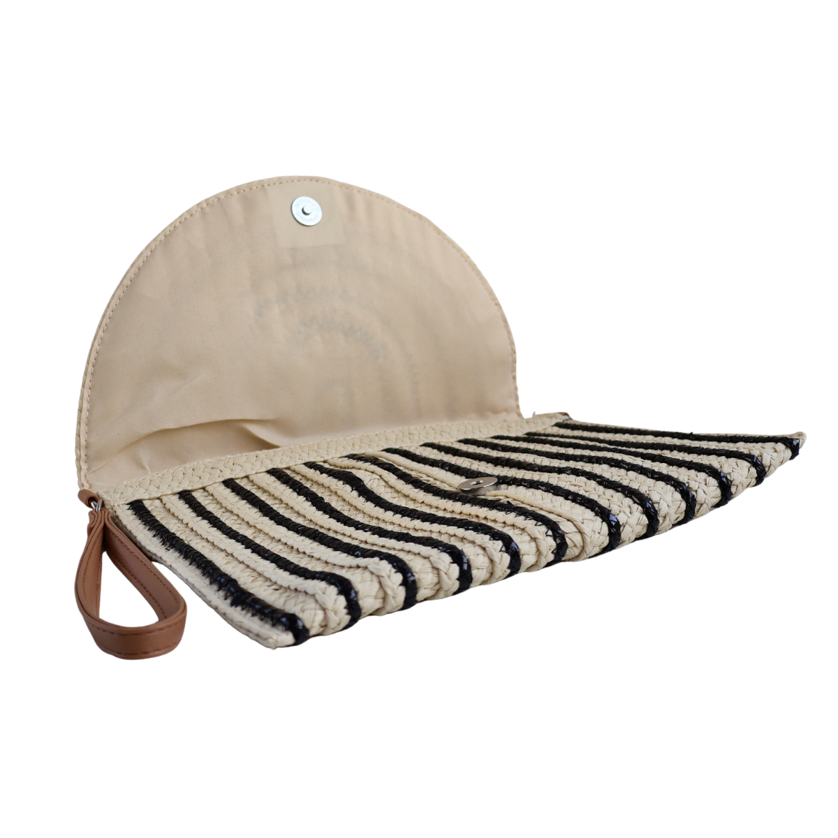 Bolsa Carteira Envelope de Palha Bege