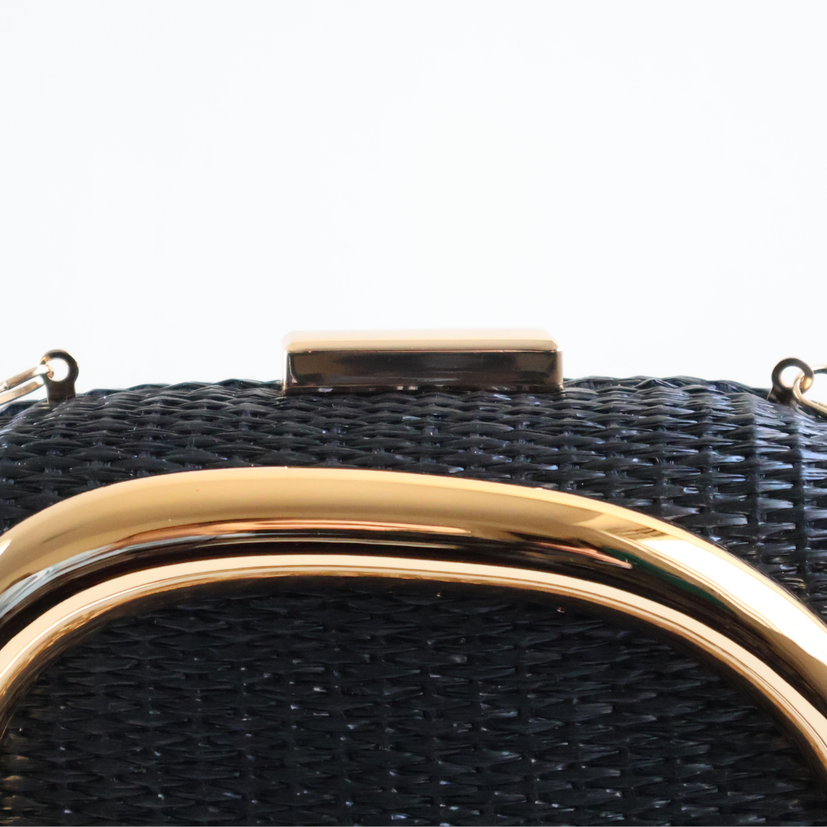 Bolsa de Festa Clutch Palha Preta