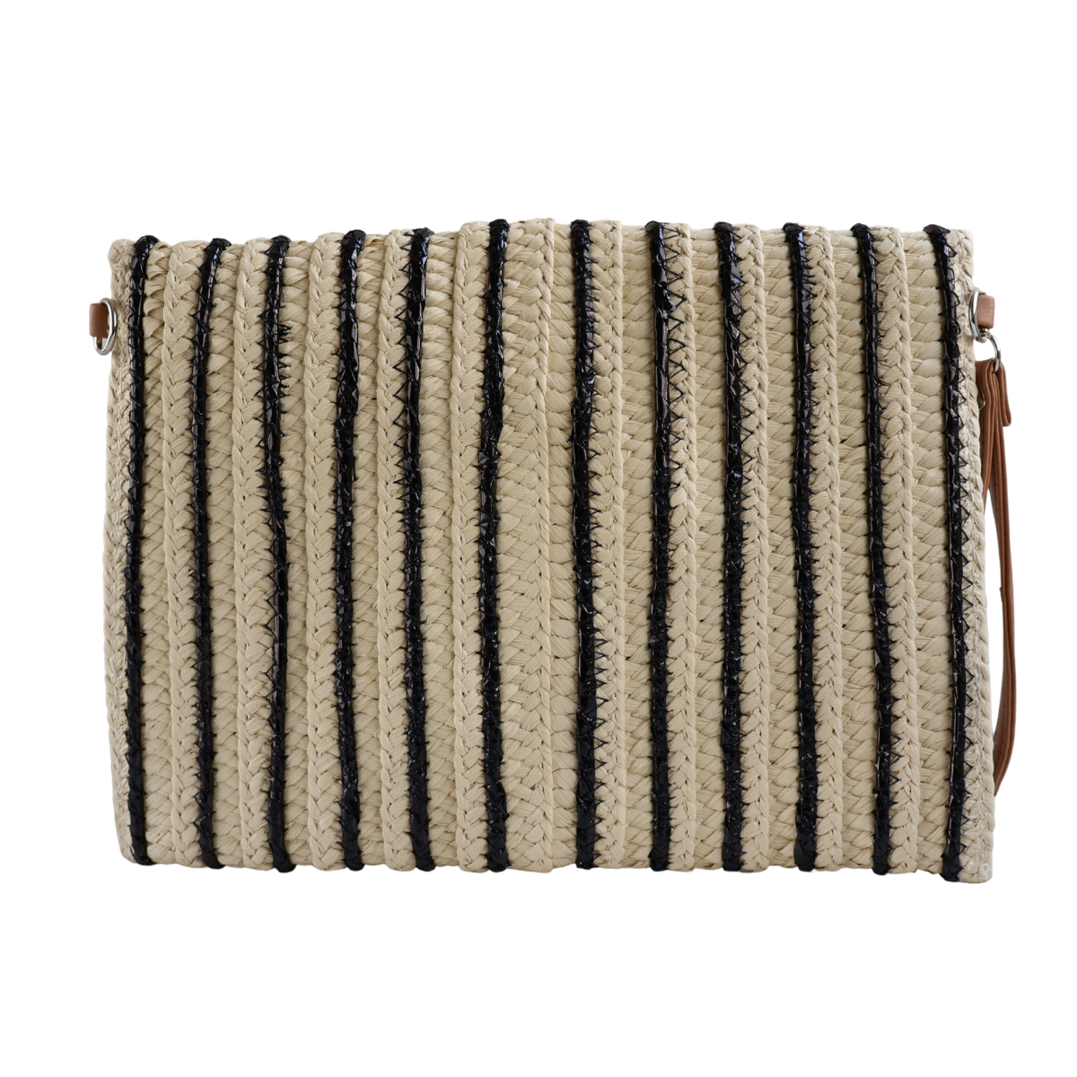 Bolsa Carteira Envelope de Palha Bege