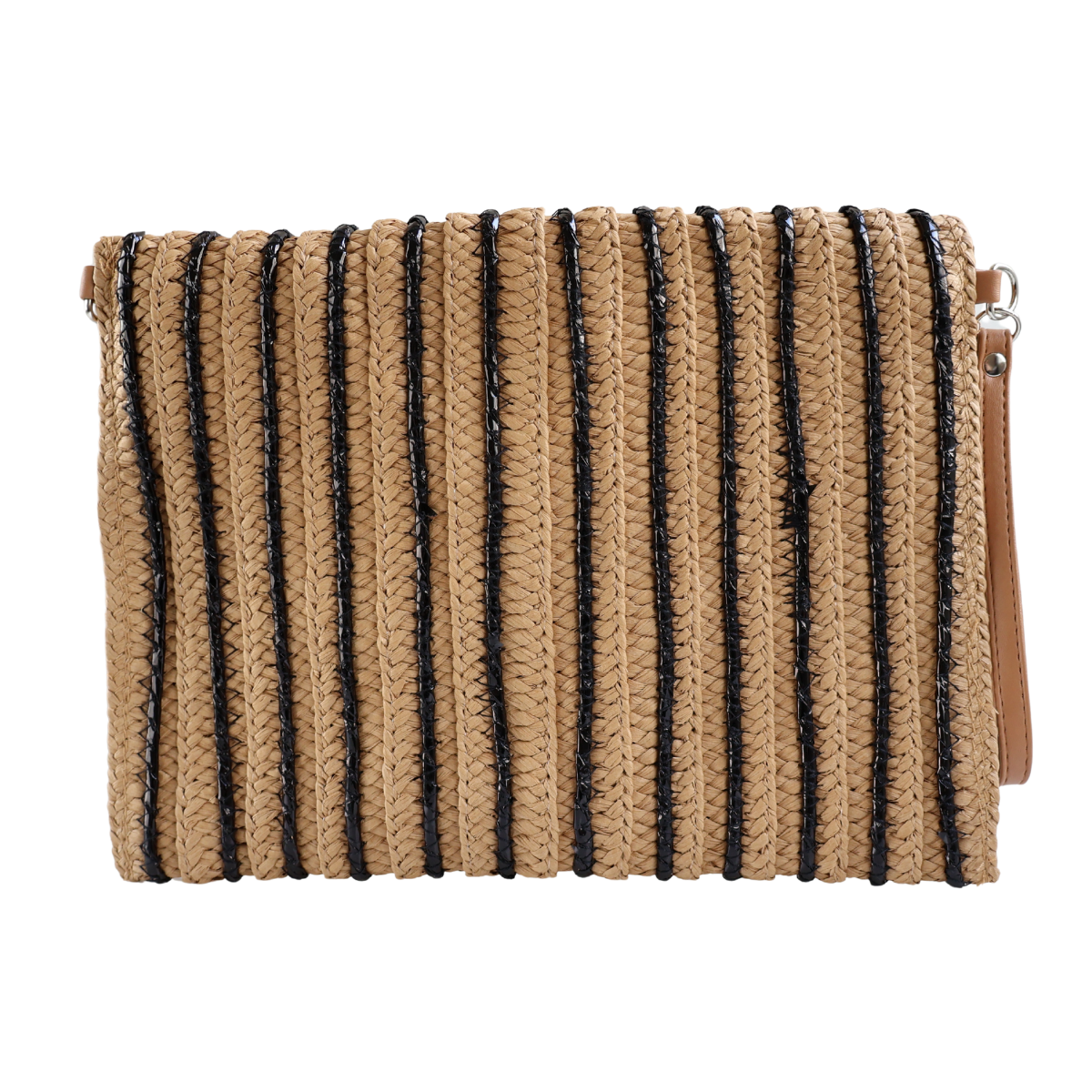 Bolsa Carteira Envelope de Palha Bege