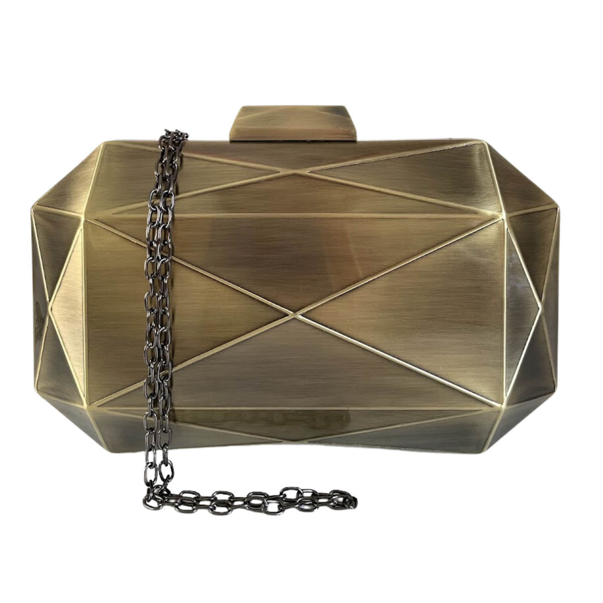 Bolsa Festa Clutch Metal Escovado Ouro Envelhecido - ReUse