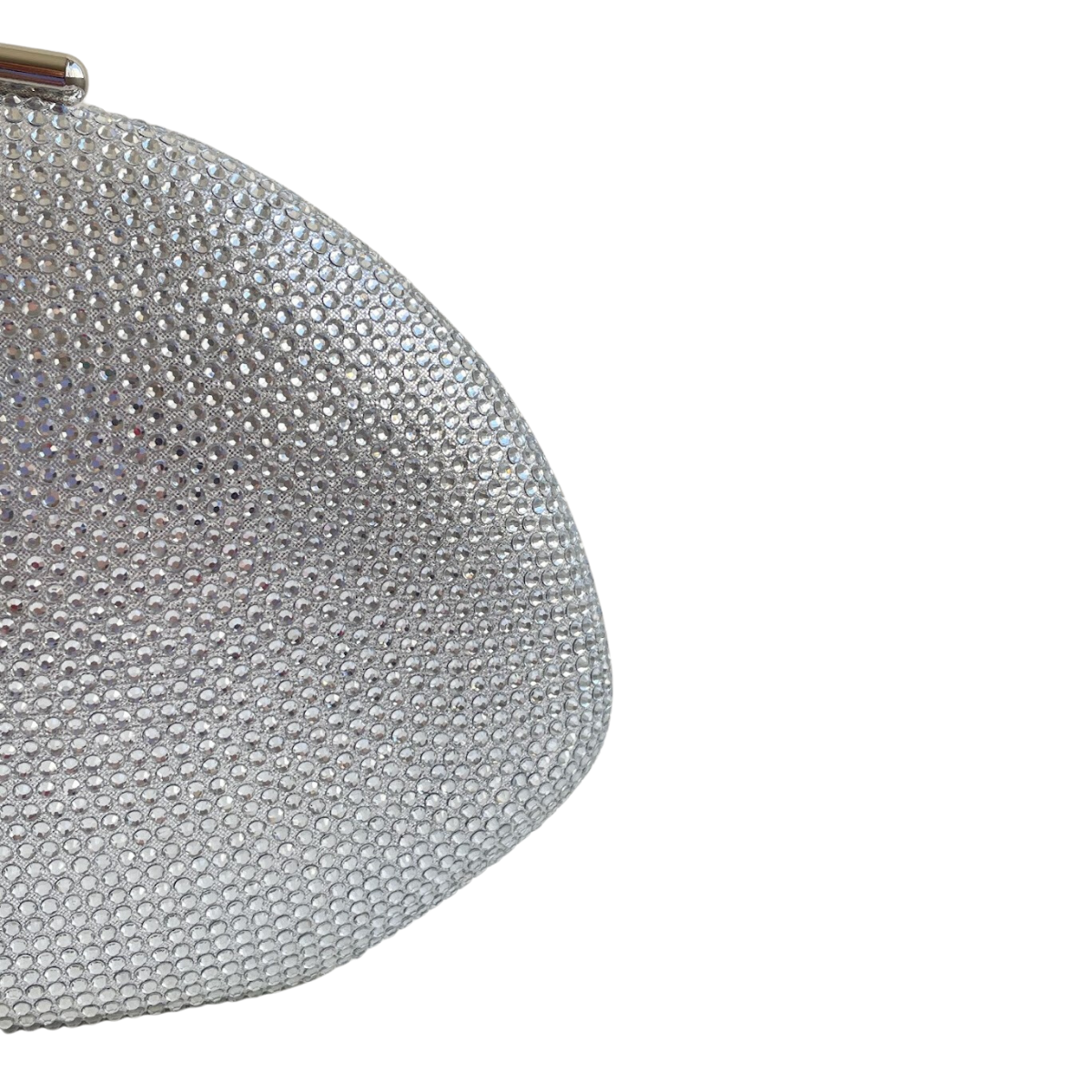 Bolsa Festa Clutch Pedraria Strass Oval Prata