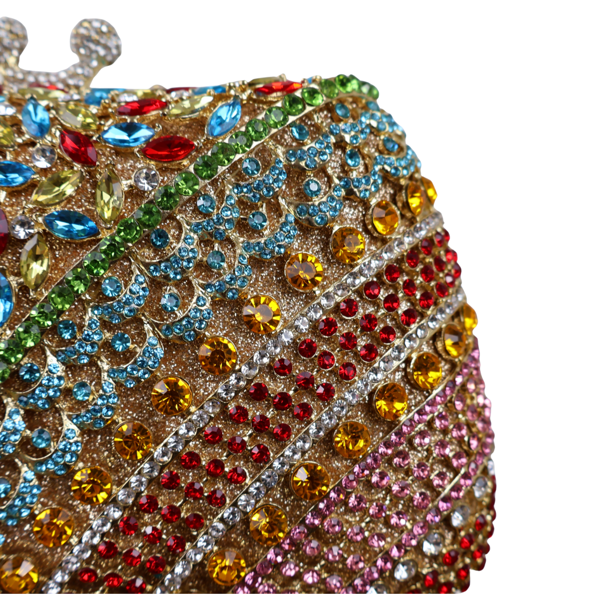 Bolsa Festa Clutch Pedraria Strass Colorida