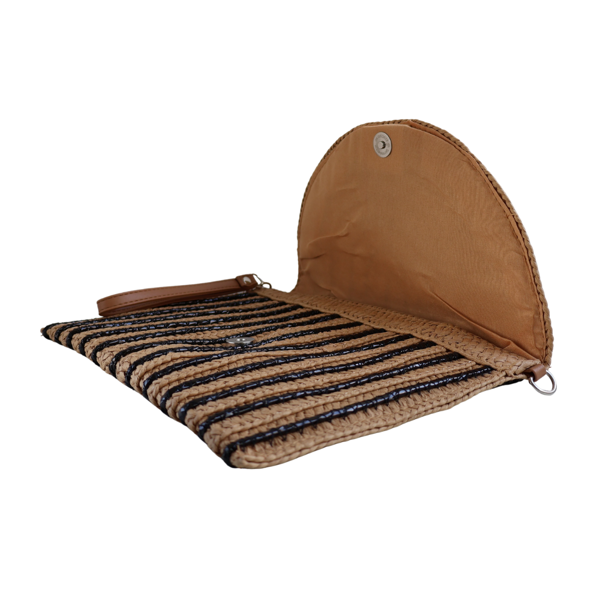 Bolsa Carteira Envelope de Palha Bege