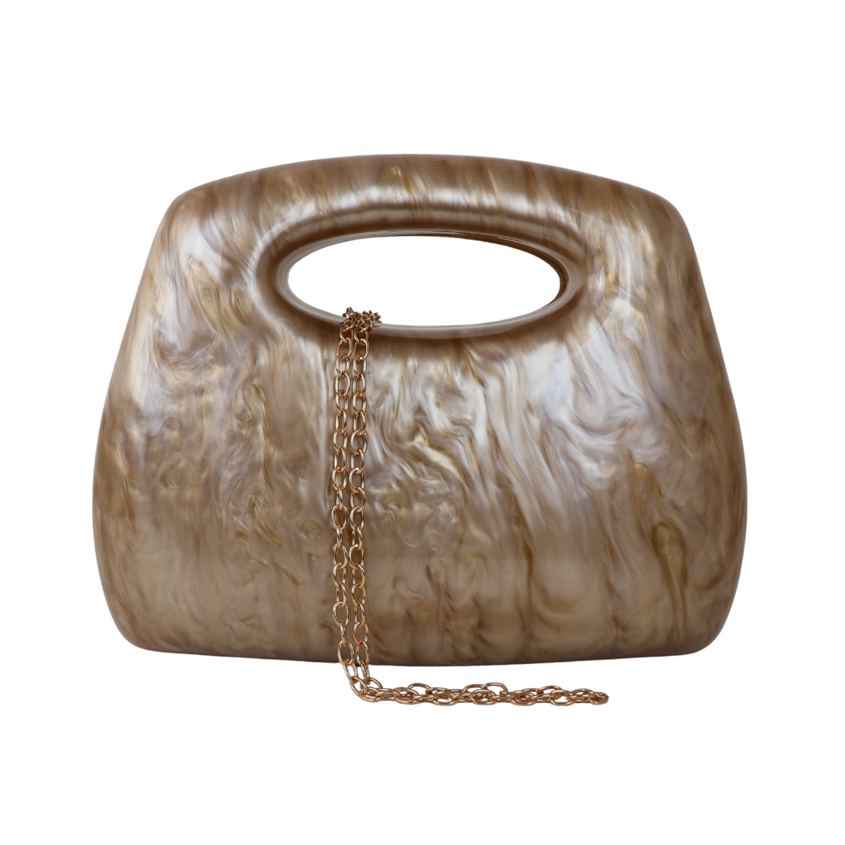 Bolsa de Mão Clutch Festa Acrílico Marrom