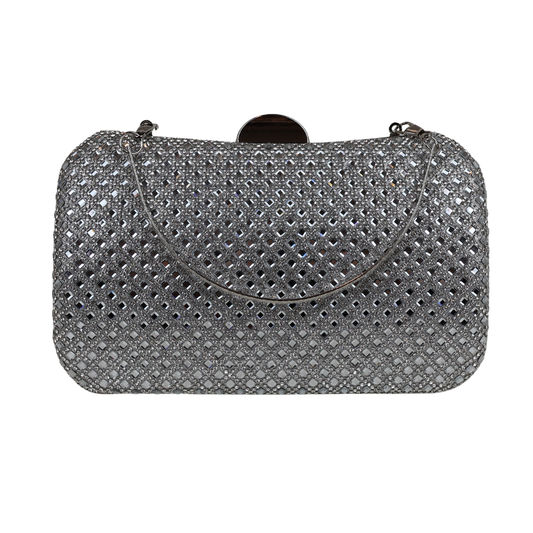 Bolsa Festa Clutch Strass Prata