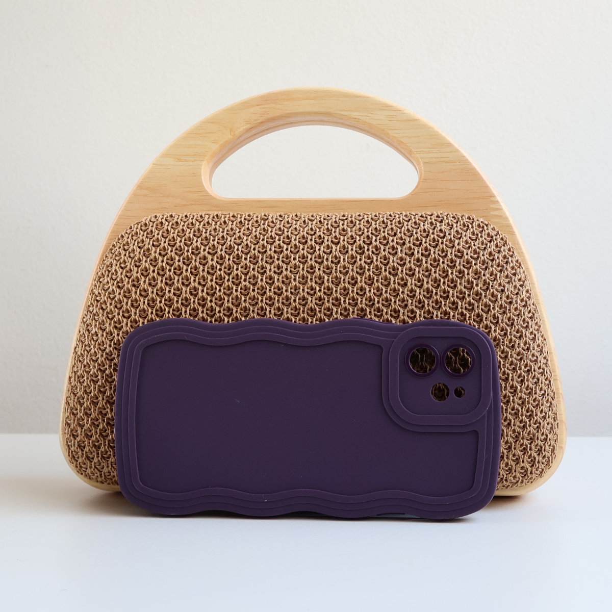 Bolsa de Mão Clutch Festa Palha Marrom