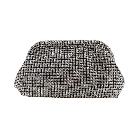 Bolsa Festa Clutch Preto com Strass Translúcido