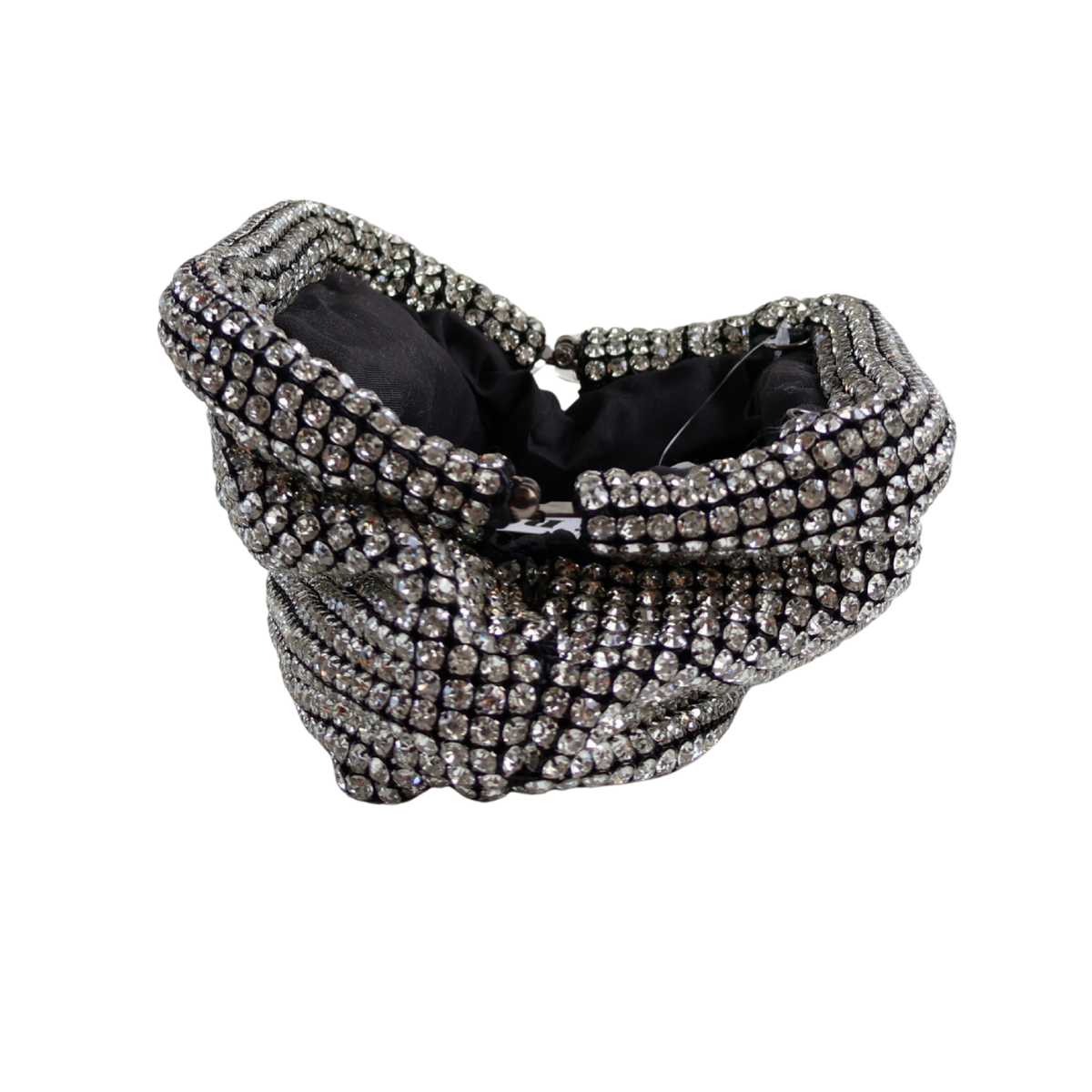 Bolsa Festa Clutch Preto com Strass Translúcido