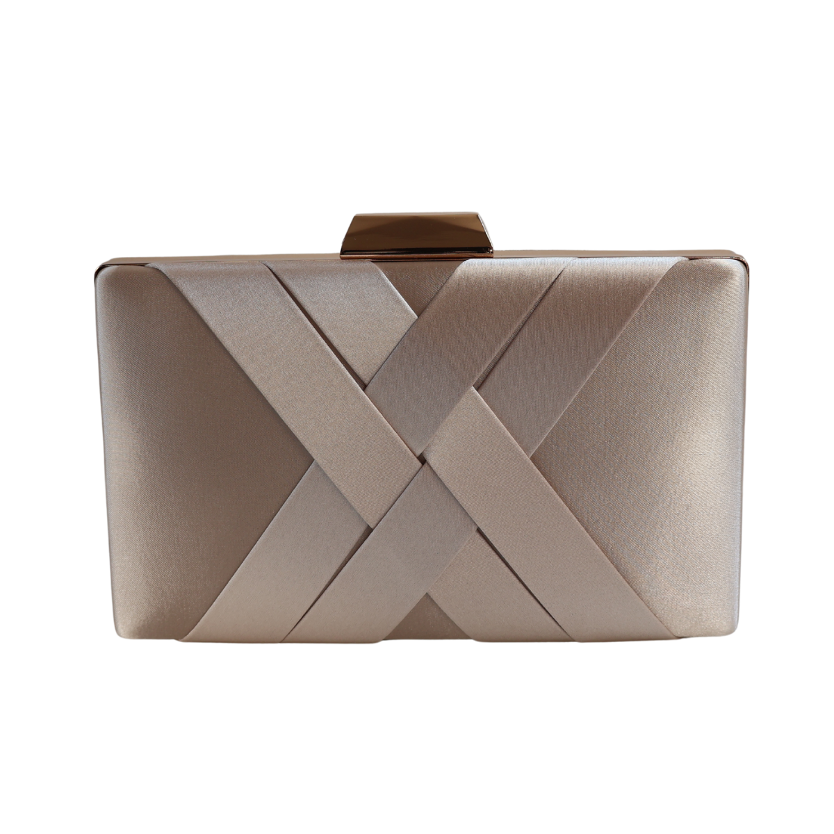 Bolsa de Festa Clutch Cetim Bege