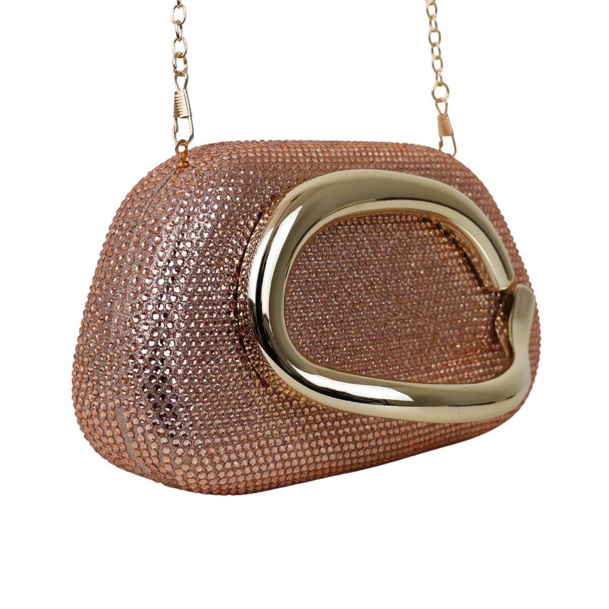 Bolsa Festa Clutch Strass Rosê Gold